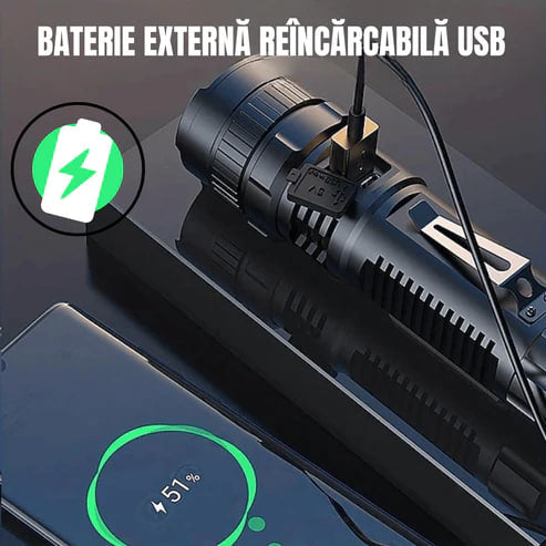 Zestaw latarki taktycznej z niemieckim laserem + Pudełko + Dodatkowa bateria GRATIS – TitanLux™